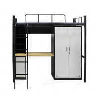 Vente en gros de table d'étude pour dortoir armoire fer acier rangement garçons filles adolescents enfants métal lit superposé pour enfants avec bureau