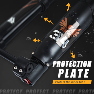 Fourche de vélo de montagne en alliage d'aluminium avec frein à disque inversé, axe traversant, tige droite, ressort pneumatique, débattement de 140 mm, tige de 28,6 mm - Product Image 4