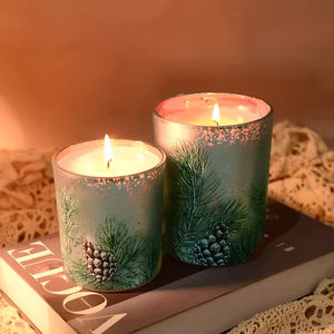 Bougie artisanale de luxe en cire de soja pour Noël et Diwali, dans un bocal en verre, parfumée, magnifique cadeau avec logo personnalisé pour la fête des pères - Product Image 5