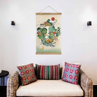 Grande toile murale personnalisée 20,4x13,1 po, style nordique, pour restaurant ou bureau, décoration murale durable, peinture sur toile de lin inaltérable, à suspendre