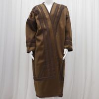 Bisht saoudien islamique personnalisé pour homme, chaud et épais, en fausse fourrure, style chamois, avec filet à cheveux, pour l'Aïd