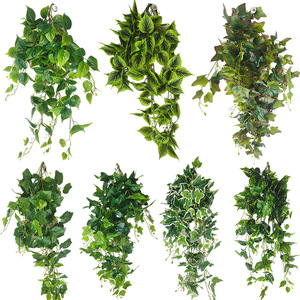 Nouvelle arrivée salon mur plafond décor en plastique <span class=keywords><strong>faux</strong></span> <span class=keywords><strong>lierre</strong></span> Anti Uv et ignifuge artificiel pleureur herbe vignes suspendus plantes - Product Image 5
