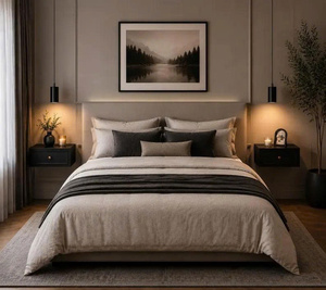 Muebles de Dormitorio Tradicionales de Diseño Moderno, Mesita de Noche Flotante Moderna con Almacenamiento, Mesa de Noche de Madera de Mango Montada en la Pared con Cajón - Product Image 4