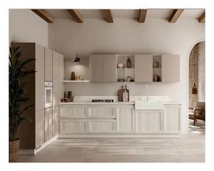 התאמה אישית עץ אלון לבן עץ מלא סגנון שייקר מטבח ארון דלתות עיצוב מלא - Product Image 4