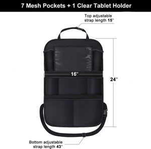 High Quality Adjustable Oxford Fabric Modern <b>Standing</b> Type <b>Car</b> BackSeat Organizer Storage Bag Large Elastic Pockets Foldable - Product Image 4