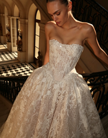 S2466Y Nouvelle Arrivée 2026 Robe de Mariée Principale Style Princesse Luxueuse, Rétro Français, Sans Bretelles, en Dentelle, avec Traîne Imposante et Effet Amincissant