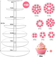 7 niveaux rond clair Maypole mariage acrylique Cupcake Stand 7 niveaux bureau maison fête fiançailles acrylique gâteau arbre tour Stand