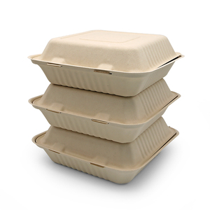 100% mía bã mía sợi nhà compostable vỏ sò đưa ra thực phẩm container 9x9 1-Ngăn để đi container - Product Image 2