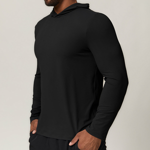 Maglietta da Allenamento Sportiva da Corsa per <span class=keywords><strong>Uomo</strong></span>, <span class=keywords><strong>Manica</strong></span> <span class=keywords><strong>Lunga</strong></span> <span class=keywords><strong>con</strong></span> <span class=keywords><strong>Cappuccio</strong></span>, Asciugatura Rapida, per Fitness - Product Image 4