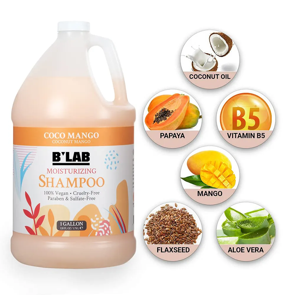 Private Label Hair Care Shampoo Supplier for Gallon of Shampoo and Conditioner Moisture Coconut oil Shampoo Bulk