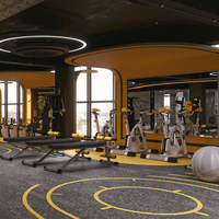 Service professionnel de conception d'intérieur de salle de sport 3D, plan d'aménagement de centre de fitness moderne, solution clé en main pour salle de sport commerciale