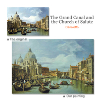 Peinture de qualité peinte à la main par le musée Rococo Canaletto, Reproduction d'art célèbre, peinture de bâtiment classique de venise