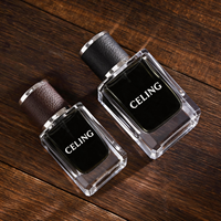 Nouvelle bouteille de parfum vide carrée de 50 ml, design populaire, flacon de parfum en verre avec vaporisateur, flacon de parfum noir de luxe avec emballage