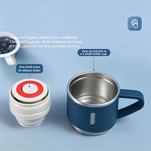 Taza Clásica de Acero Inoxidable de 500 ml, Taza Térmica de Doble Pared con Aislamiento al Vacío 304, Portátil, a Prueba de Fugas, Ecológica, con Revestimiento de Goma Antideslizante - Product Image 2