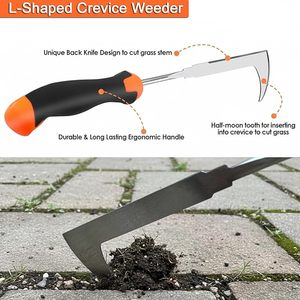 Cuchillo de Gancho Dentado Portátil con Mango de Goma - Raspador de Acero Inoxidable de 34.5cm para Limpieza y Jardinería - Product Image 3
