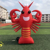 Arche gonflable réaliste en forme de homard, peinte et phosphorescente, grand modèle de homard gonflable pour célébration de l'inauguration, modèle de dessin animé