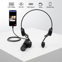 Caméra USB externe OTG Android 1080P UVC MJPEG/YUY2 à fixation auriculaire, type-c, pour casque, caméra type rouge à lèvres