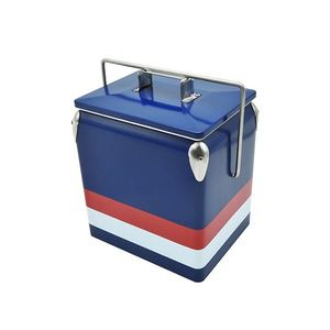 Glacière vintage 13L en PP et fer, portable pour camping, pique-nique, vin, nourriture, résistante à l'eau, isotherme pour bière et glace - Product Image 4