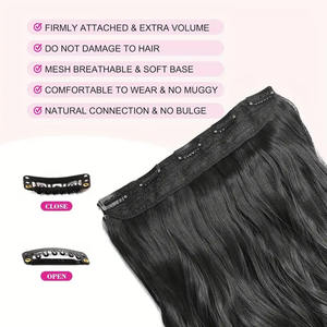 Extensions de cheveux invisibles à fil transparent réglable pour femmes, postiche <span class=keywords><strong>secret</strong></span> à ligne de pêche en une seule pièce - Product Image 3