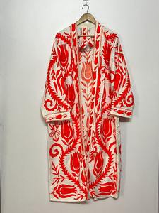 เสื้อโค้ทผู้หญิงแขนยาวปักลายซูซานี ผ้าฝ้าย 100% อุ่นสบายสำหรับฤดูหนาว เป็นมิตรกับสิ่งแวดล้อม สไตล์ลำลอง - Product Image 2