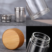 Bouteilles d'eau en verre réutilisables à haute teneur en borosilicate Long Infuser de motivation