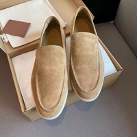 2025 Loafers Plats Unisexes en Véritable Peau de Mouton, Chaussures Décontractées de Haute Qualité, Souples et Tendance, à Enfiler, Antidérapantes pour Hommes