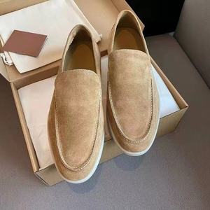 2025 Unisex Design Echte Schapenvacht Platte Loafers Van Hoge Kwaliteit Casual Schoenen Slip-On Sluiting Zachte Modieuze Antislip Voor Mannen - Product Image 2