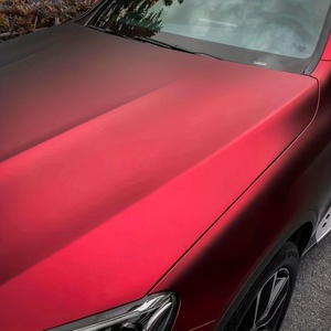 En Stock en EE. UU., Envío Gratis, Vinilo para Automóviles, Película PET Mate Electrochapada Rojo Romano, Cobertura Completa de la Pintura del Vehículo, Elástica - Product Image 1