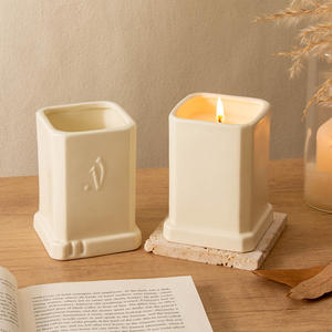 Portavelas Cuadrado de Cerámica Personalizado, Hecho a Mano, Antiderrames, Contenedor de Regalo para Decoración del Hogar - Product Image 2