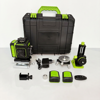 Niveau laser auto-nivelant vert 360° à 16 lignes avec télécommande et support mural, idéal pour les travaux de carrelage et de plafond