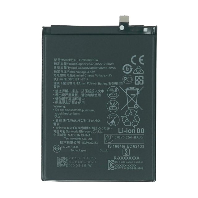 Mobile Phone Replacement HB396286ECW Li-ion Polymer Battery for Huawei P Smart 2019 3400mah Battery
