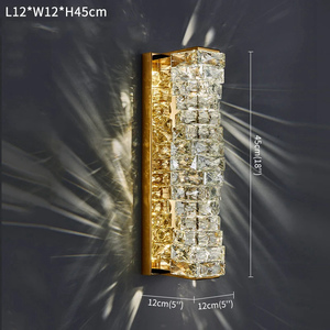 Aplique de pared dorado moderno con luces de cristal de pared para dormitorio lampara de pared de cristal para ba - Product Image 6