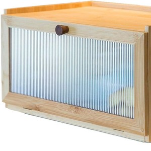 กล่องขนมปังไม้ไผ่ 40x25x41 ซม. พร้อมหน้าต่าง กล่องเก็บของบนเคาน์เตอร์ครัว - Product Image 5