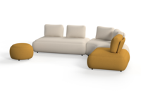 Pouf en tissu au design moderne de 65 cm avec structure en bois et métal + mousse haute densité, chaise pouf à usage commercial, tabourets et ottomanes