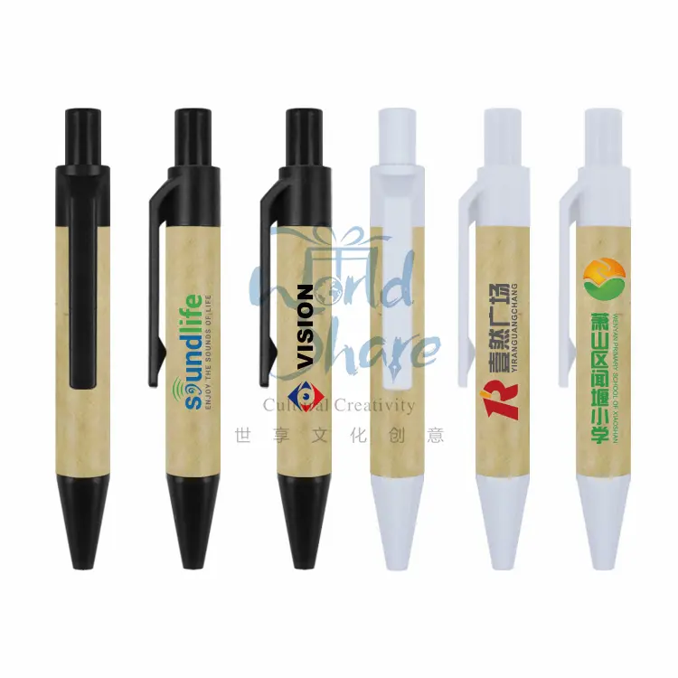 Groothandel Op Maat Gratis Monster Klik Papier Pen Fabrikant Promotie Klassieke Papieren Balpen Multifunctionele Pen