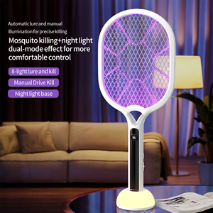 Raquette <span class=keywords><strong>anti</strong></span>-moustiques numérique avec écran LCD, rechargeable, en ABS, portée 50-100m, pour maison, bureau et salon - Product Image 1