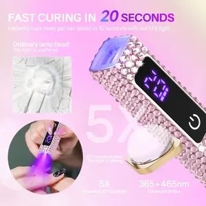 Lampe de séchage portable rechargeable, mini-séchoir à ongles avec écran LED, séchoir à ongles USB, lampe UV LED, design stylo-lampe torche - Product Image 3