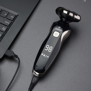 เครื่องโกนหนวดไฟฟ้าระบบดิจิทัลอัจฉริยะ3013 Mengli เครื่องโกนหนวดอเนกประสงค์สำหรับผู้ชาย4D ใบมีดสามใบหมุนได้ IPX7หน้า - Product Image 2