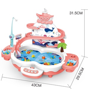 Juego de Pesca Eléctrico de Plástico para Niños, Pista Multifuncional con Levitación Magnética, Música, Rompecabezas, Batería, Interactivo para Padres - Product Image 6