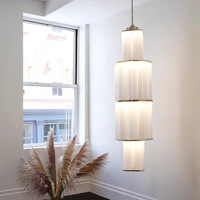 Nouveau Lustre en Acier Inoxydable Luxe Léger pour Hall d'Hôtel, Bar, Bureau - Finition Chrome Miroir/Brossé, Installation par Aspiration