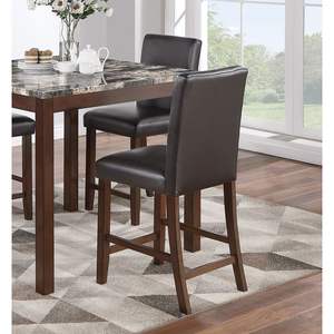 Db Classic 5 <b>Pc</b> Counter Height Dining <b>Set</b> Faux Marble Top Table With 4 High Chairs Modern Contemporary Design - Product Image 4