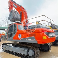 Excavatrice de grande taille DOOSAN DX340 d'occasion, d'origine coréenne, 34 tonnes, 80% comme neuve, excellent état, vente flash, en stock, prête à être expédiée