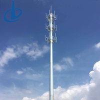 Tour de télécommunication monopode en acier galvanisé à chaud pour la communication de pointe