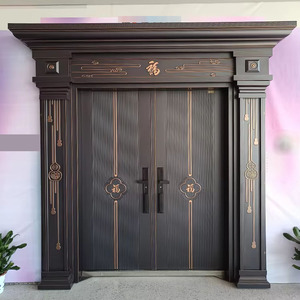 <span class=keywords><strong>Porte</strong></span> d'entrée TECHTOP inspirée de l'Art déco, design moderne à cadre fin, grandes emplacements en verre, étanche, optimise la lumière naturelle - Product Image 5