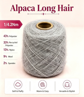Fil à tricoter extensible et durable, léger, doux et moelleux, couleur personnalisée OEM, style alpaga à poils longs 1/4.2 Nm