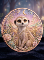 Pièce de monnaie en cuivre pur 999 de 5 oz, en relief 3D, couleur UV, série animale colorée en relief, édition de collection