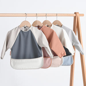 बेबी लंबी आस्तीन वाले वाटरप्रूफ बिब्स बेबी ईटिंग स्मॉक बिब फीडिंग शर्ट बिब बेबी बॉय गर्ल के लिए फूड कैचर के साथ - Product Image 4