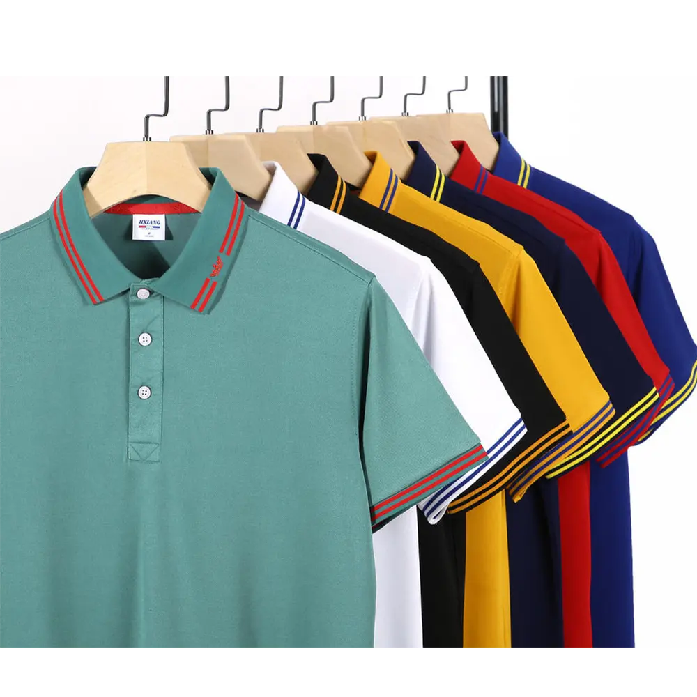 Großhandel hohe qualität Unisex personalisierter Nackenlinien-Polo-Hemd bedrucktes Logo Golf-T-Shirt individuelle Herren-T-Shirts für Herren