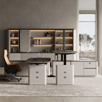 Bureau électrique extensible et réglable en bois, panneau intelligent à double moteur, lumière moderne, bureau d'ordinateur de bureau commercial haut de gamme de luxe 3