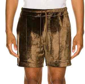 2025 Shorts en velours de luxe pour hommes personnalisés vêtements de sport de haute qualité en polaire de velours solide personnalisable - Product Image 3